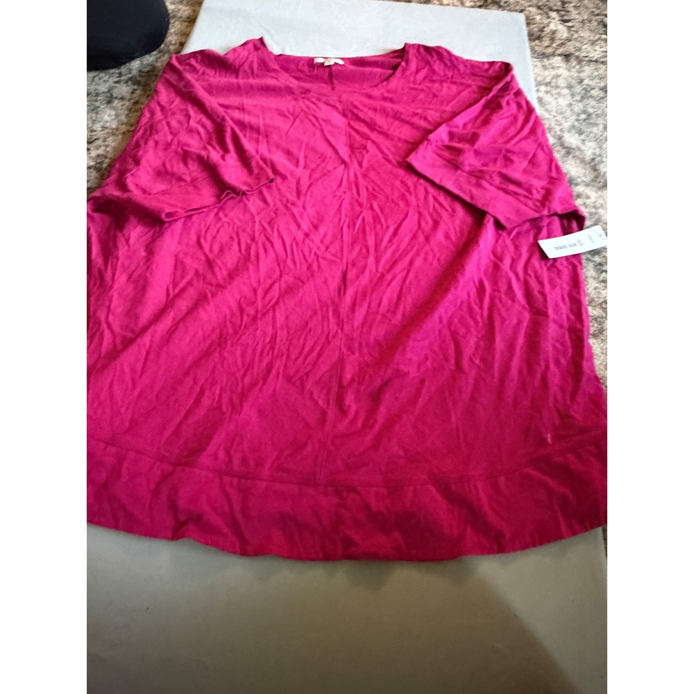 Barbiecore Womens Westbound London Short Sleeve Top 3X Magenta Pink